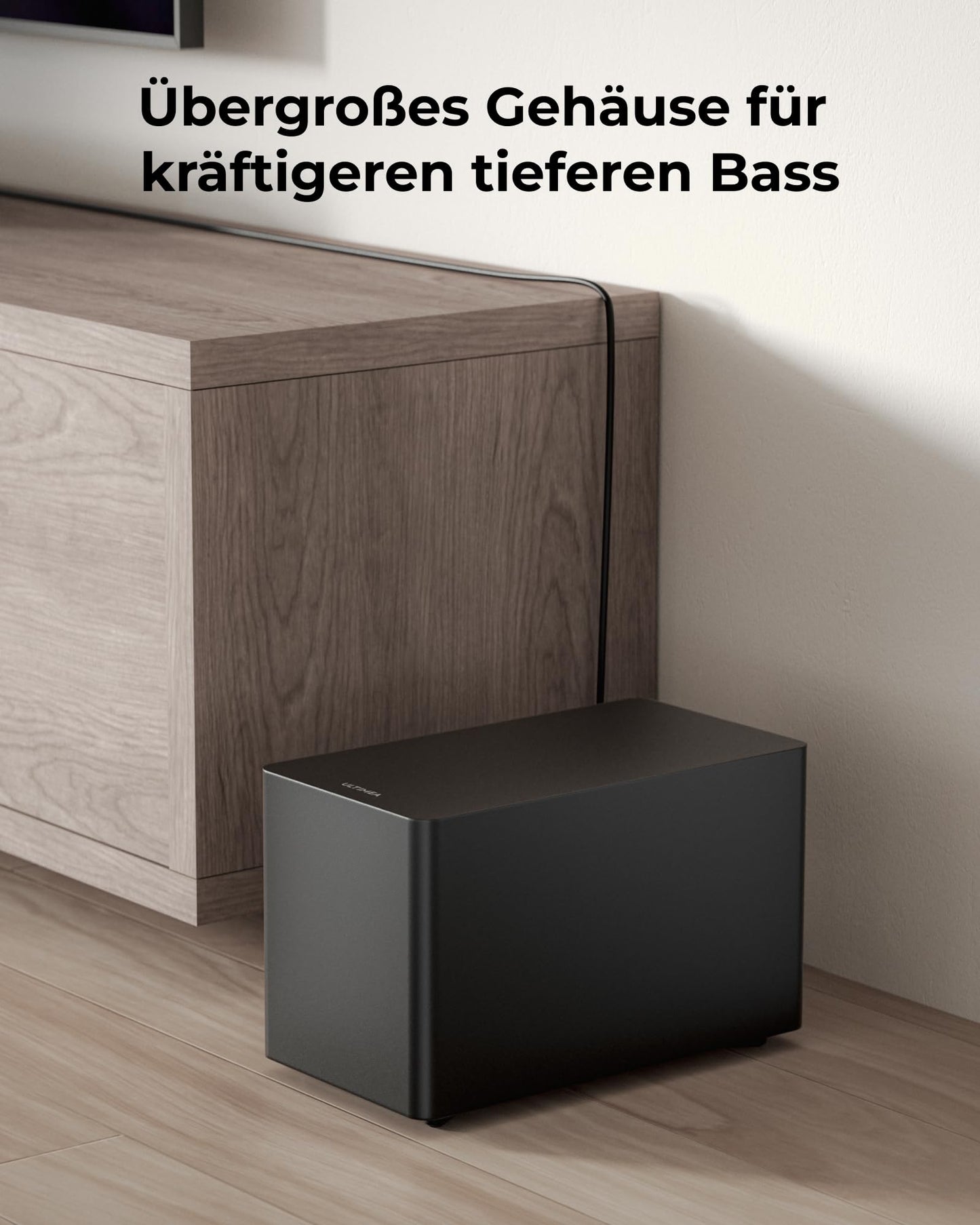 ULTIMEA 5.1ch Soundbar mit Dolby Atmos, VoiceMX, BassMX, APP, Heimkino 4D Surround Sound System, 340W Soundbar für TV Geräte mit Subwoofer, Bluetooth 5.4, Poseidon M60 Boom, Modell 2025