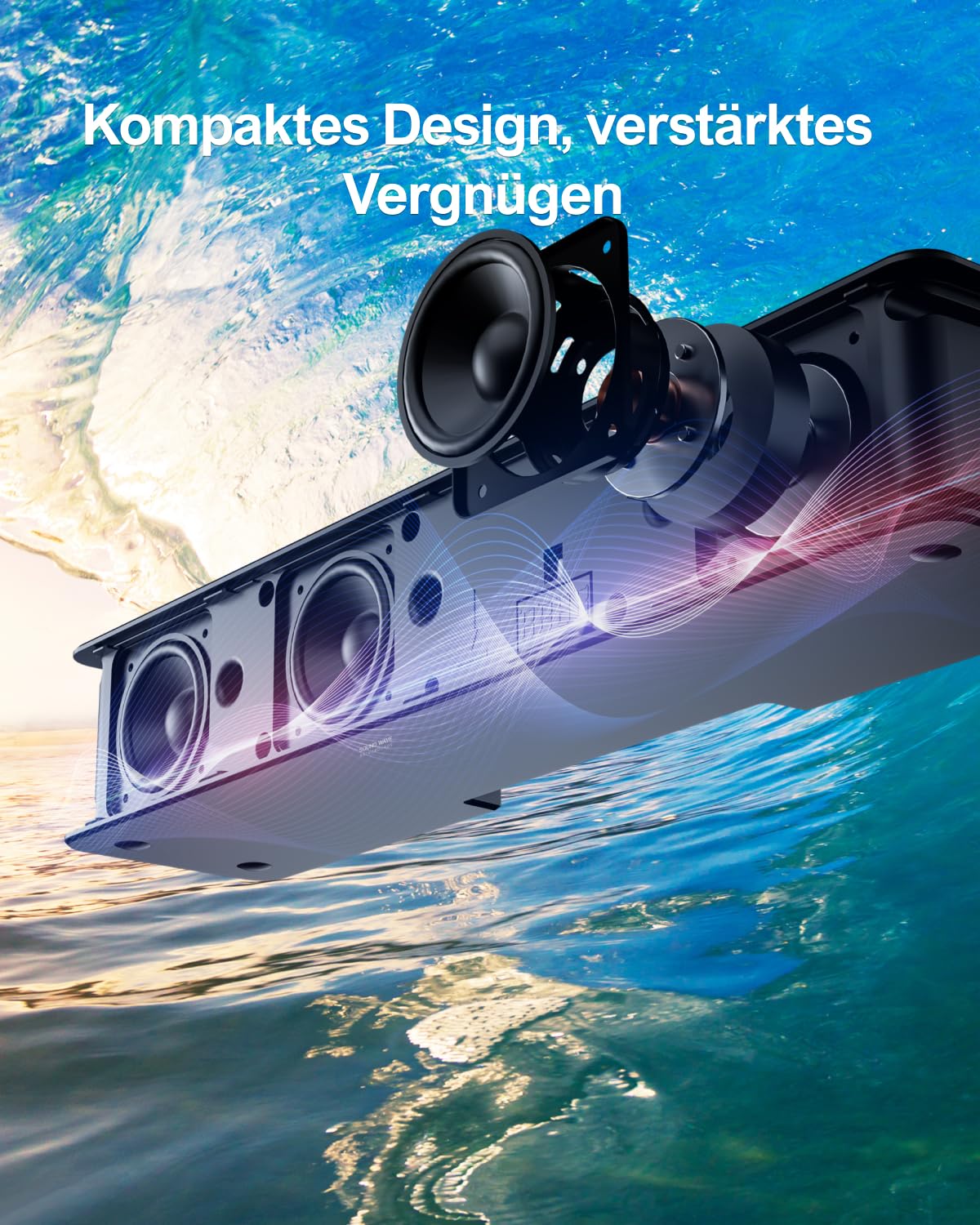 ULTIMEA 5.1 Soundbar mit Dolby Atmos, 3D Surround Sound System, Soundbar für TV Geräte mit Subwoofer, 2 Rear-Lautsprechern, Sound bar Bluetooth 5.3 mit Einstellbarem Bass, Poseidon D60