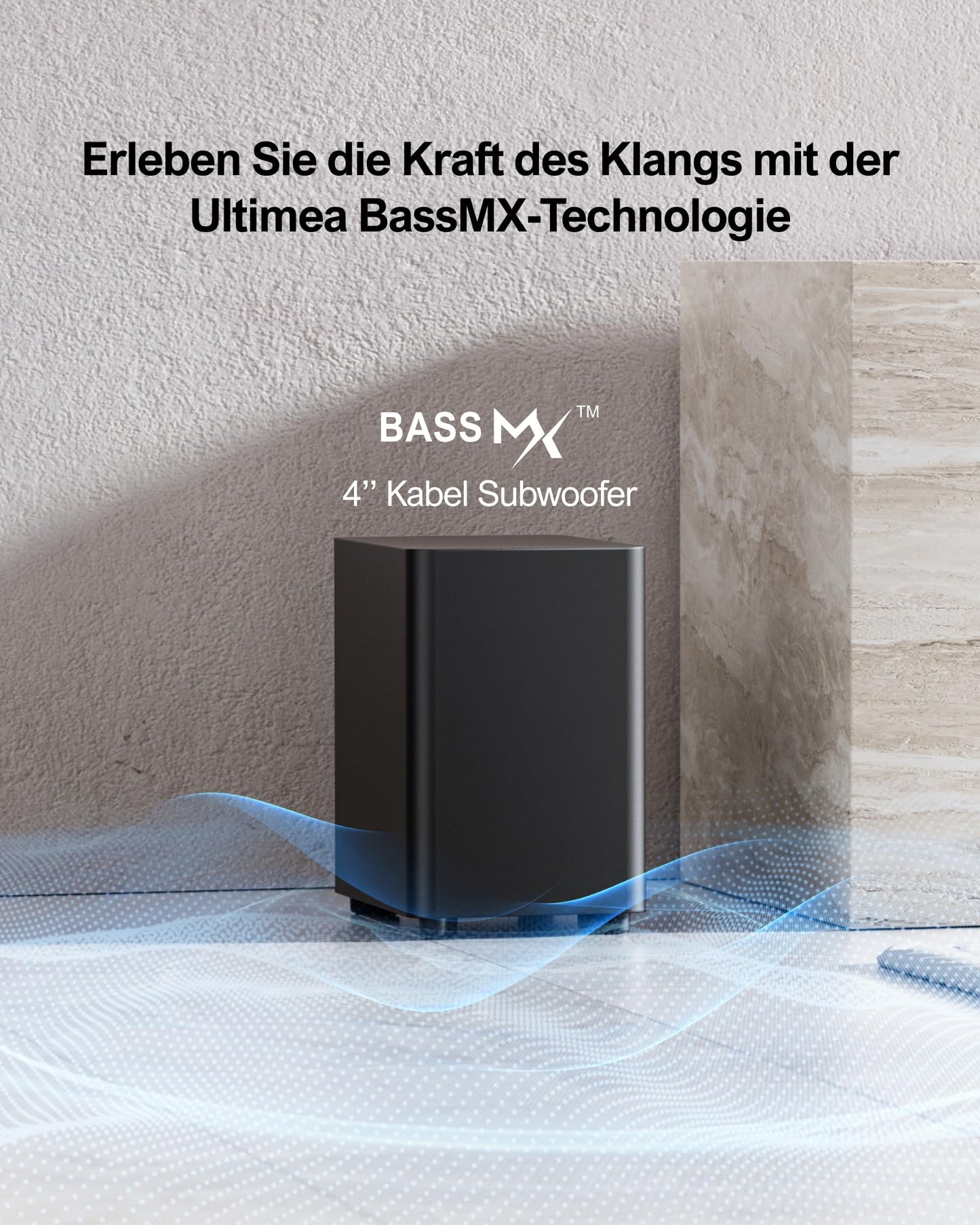 ULTIMEA 5.1ch Soundbar mit Dolby Atmos, 3D Surround Sound System für TV, App Control, Home Theater Sound System, TV Soundbar mit Subwoofer, 2 Surround Lautsprecher, HDMI eARC/Opt/AUX/BT, Aura A50 Pro